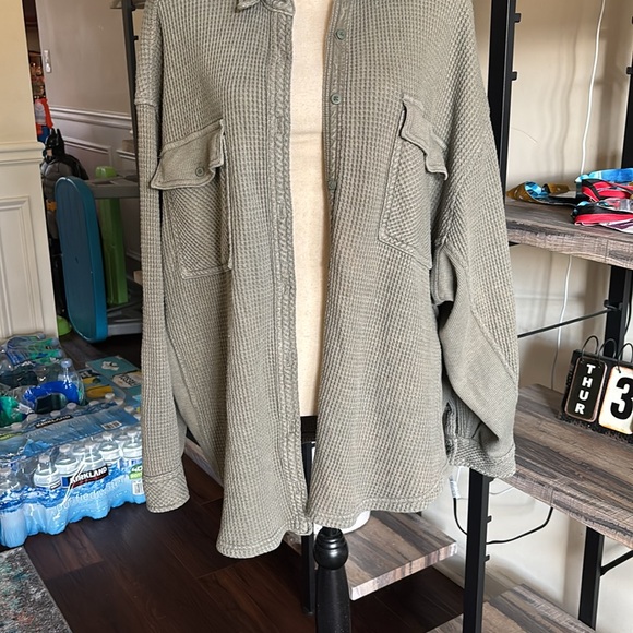 Aerie Anytime Waffle Oversized Shirt size XL - Picture 3 of 8